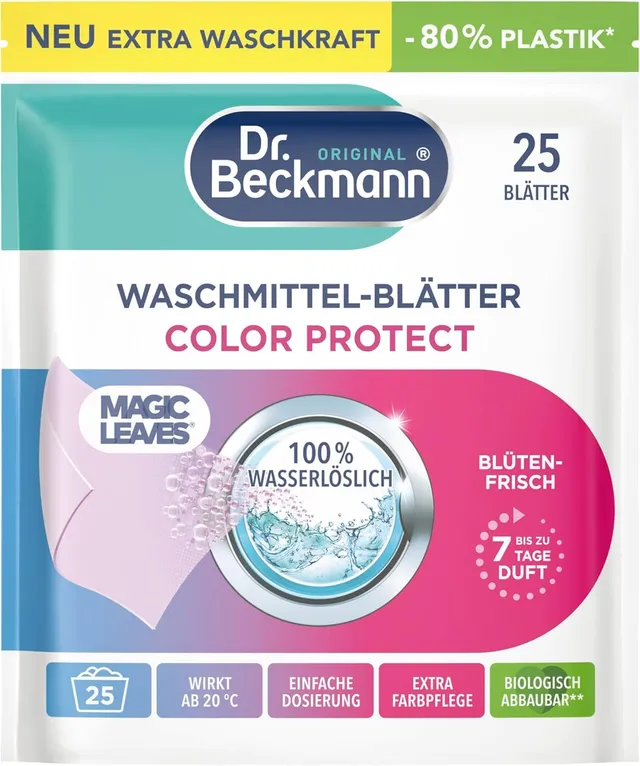 dr-beckmann-waschmittel-bl-tter-color-magic-leaves-25-wasserl-sliche-waschbl-tte image 1