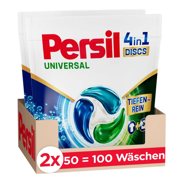 persil-universal-4in1-discs-100-waschladungen-vollwaschmittel-discs-mit-tiefenre image 1