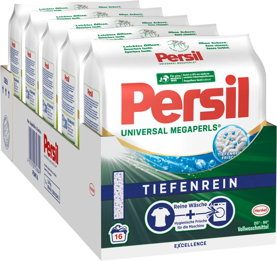 persil-universal-megaperls-vollwaschmittel-pulver-5-x-16-waschladungen-tiefenrei image 1