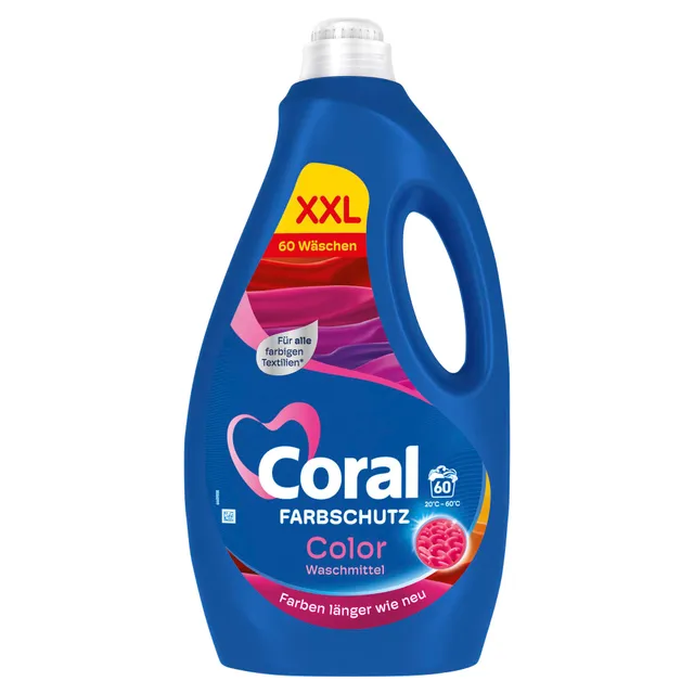 coral-farbschutz-color-waschmittel-xxl-60-wl-fl-ssigwaschmittel-f-r-strahlende-f image 1
