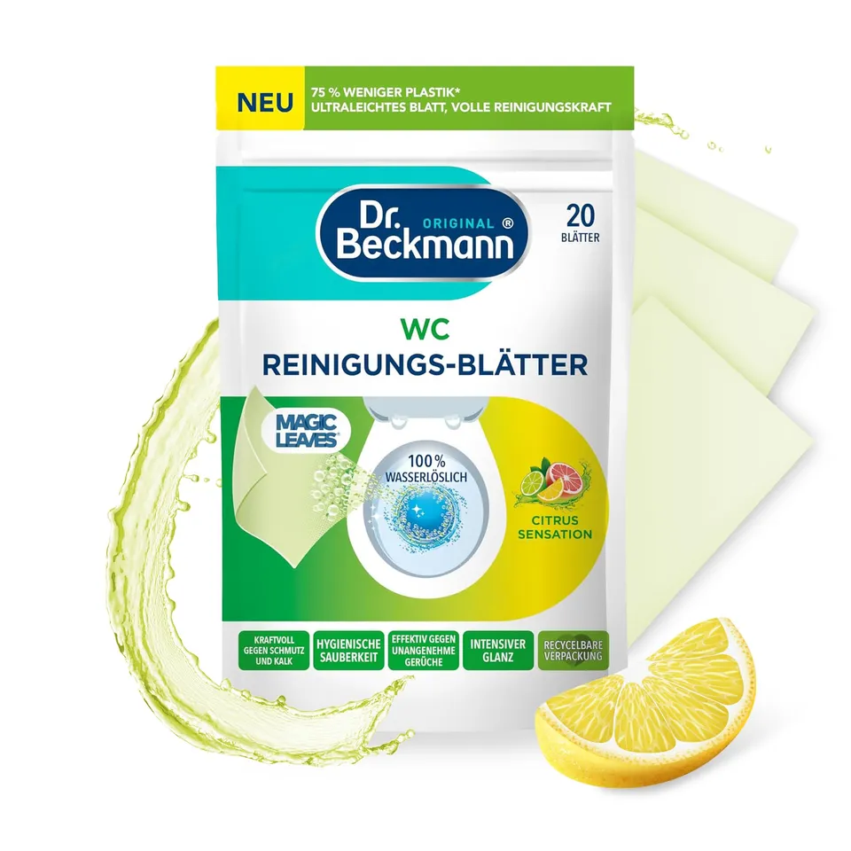 dr-beckmann-wc-reinigungs-bl-tter-citrus-20-bl-tter-wasserl-slich-einzeln-dosier image 1