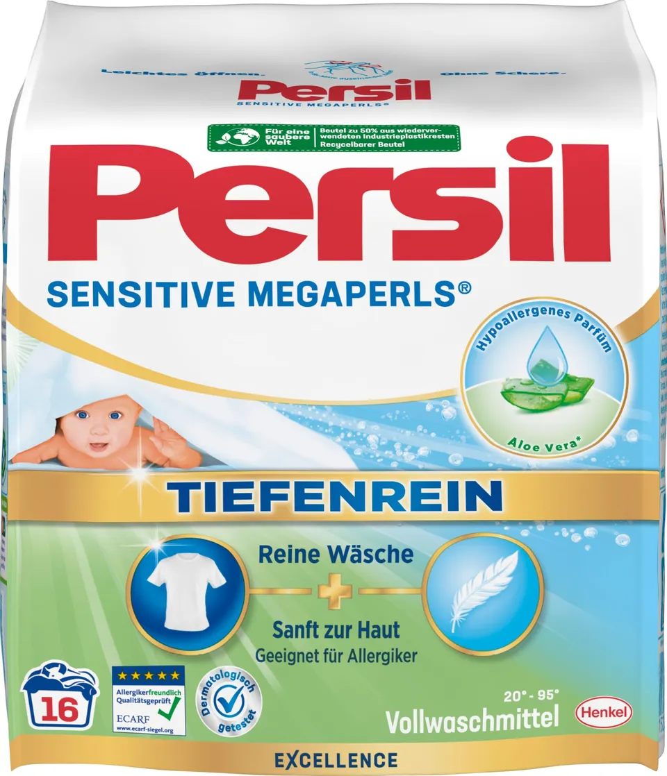 persil-sensitive-megaperls-waschmittel-pulver-5-x-16-waschladungen-hypoallergene image 1