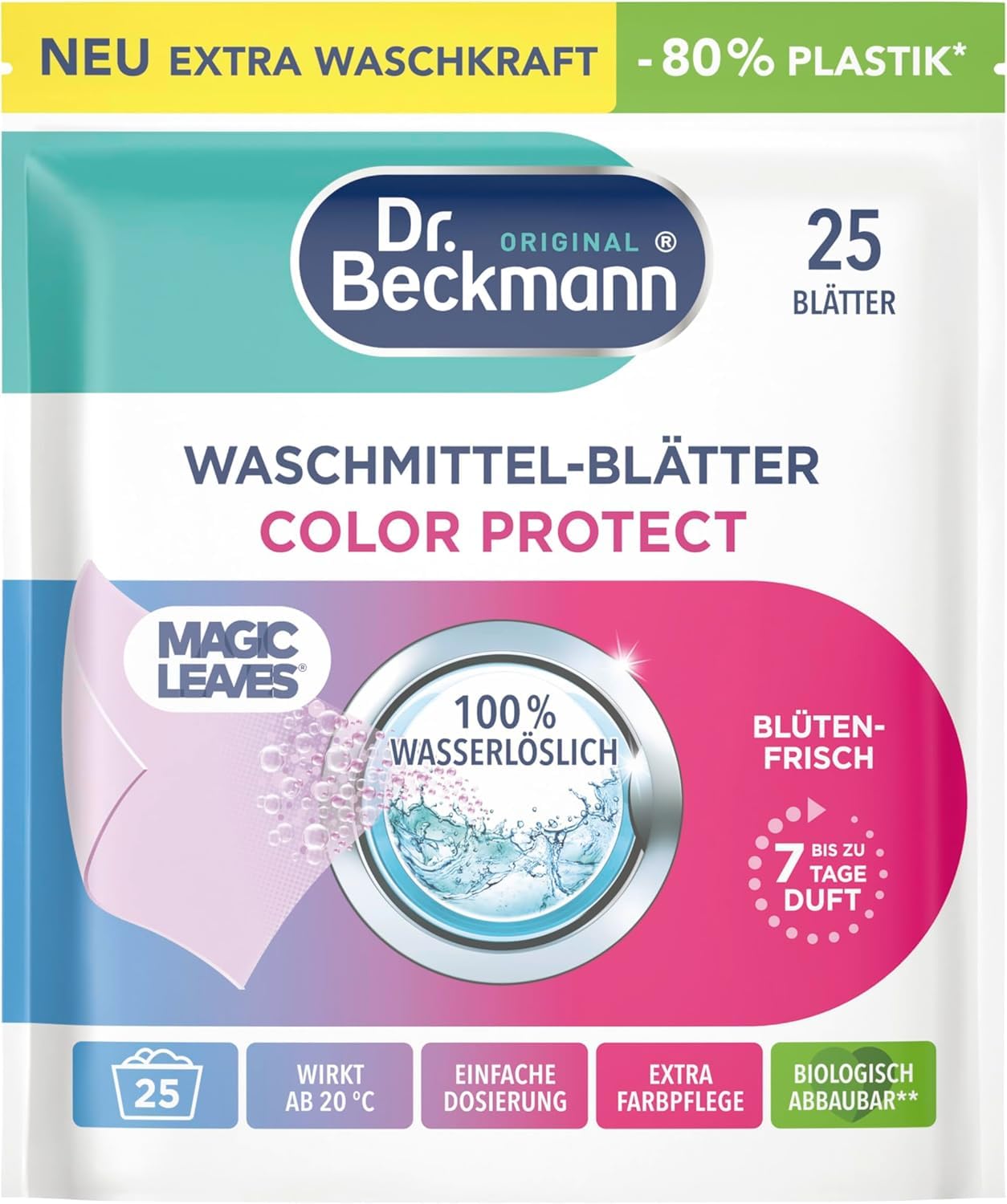 dr-beckmann-waschmittel-bl-tter-color-magic-leaves-25-wasserl-sliche-waschbl-tte image 1