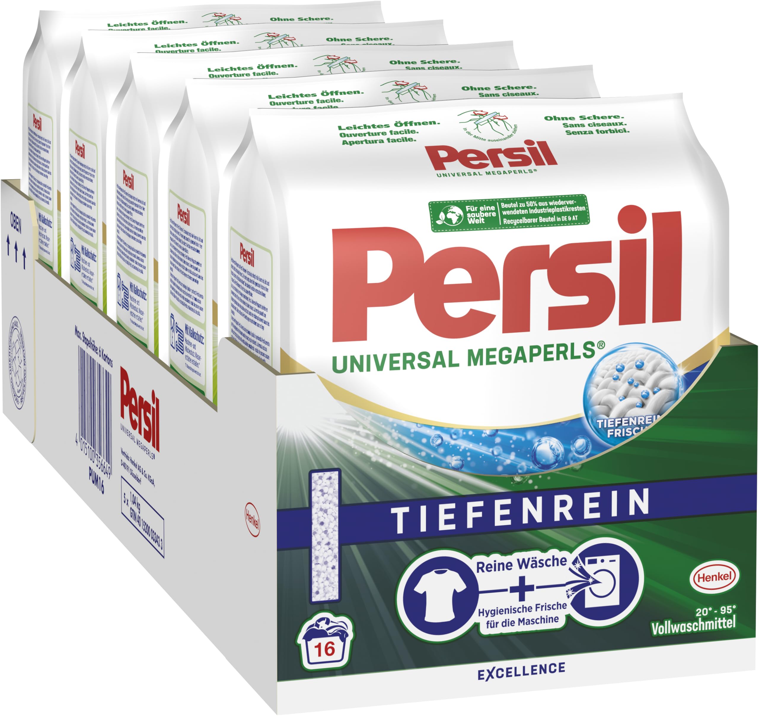 persil-universal-megaperls-vollwaschmittel-pulver-5-x-16-waschladungen-tiefenrei image 1