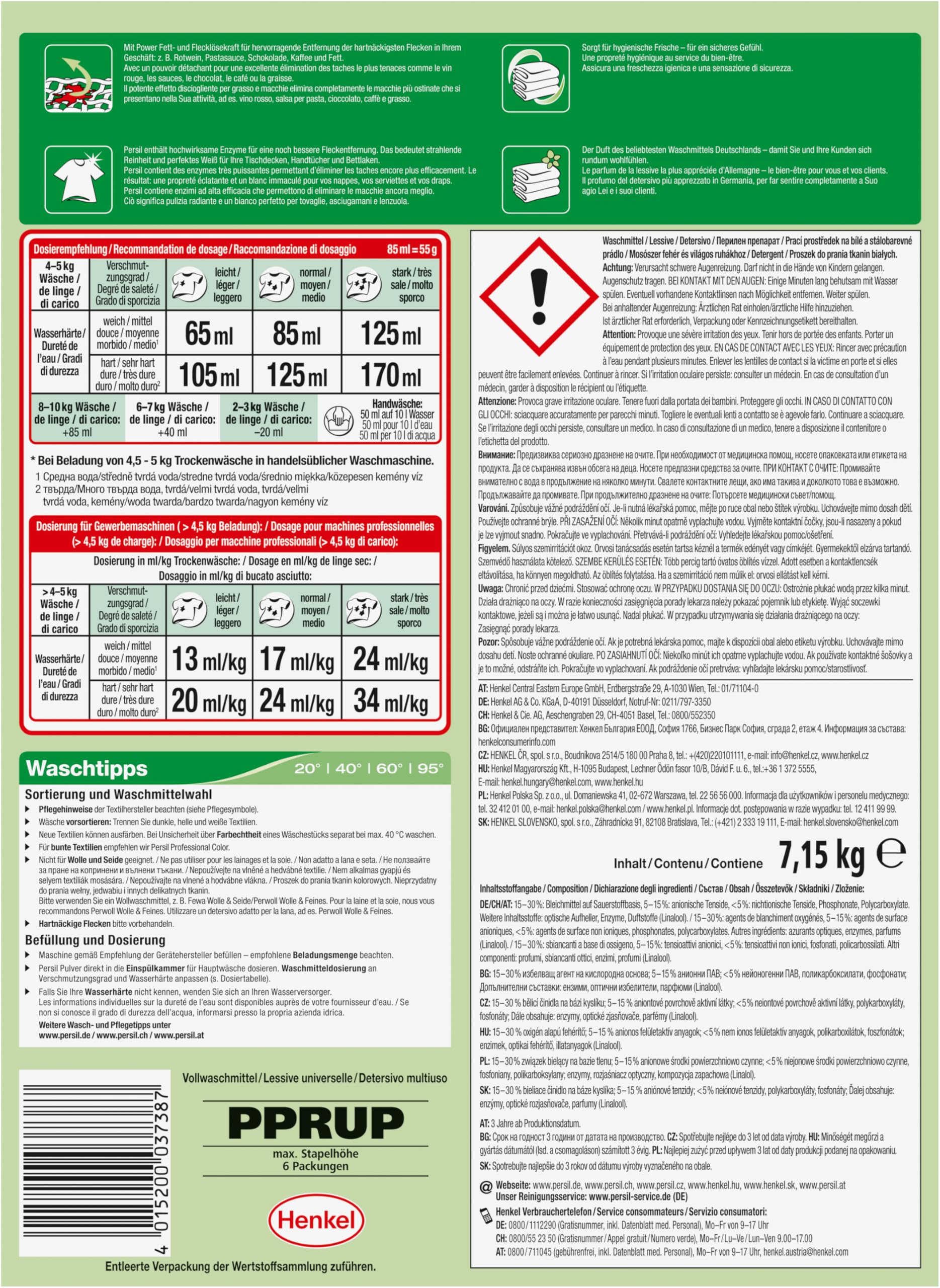 persil-professional-universal-pulver-tiefenrein-130-waschladungen-vollwaschmitte image 3